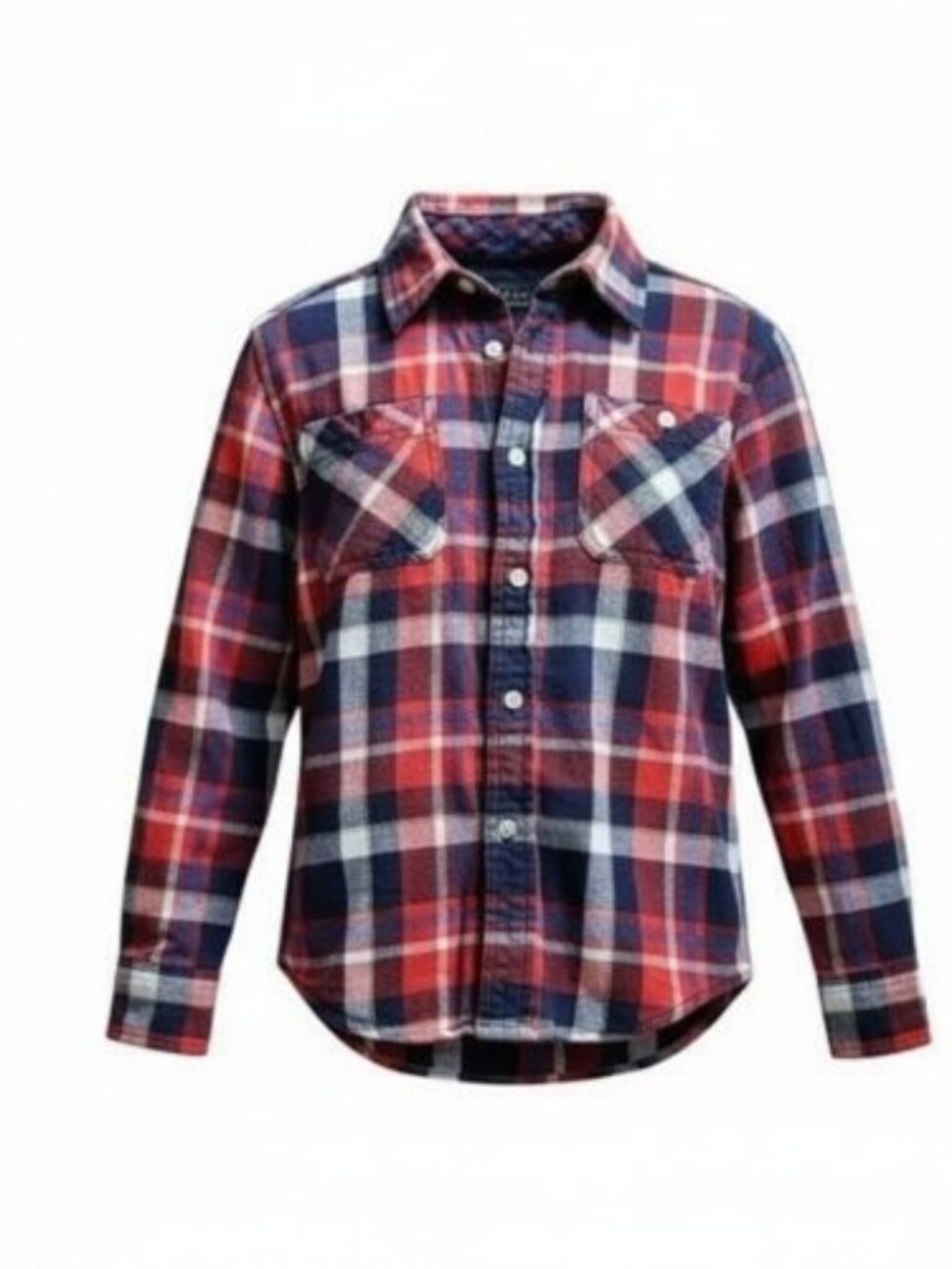 CHAPS Red and Blue Plaid Flannel Button Front Shirt Boys Size 6
